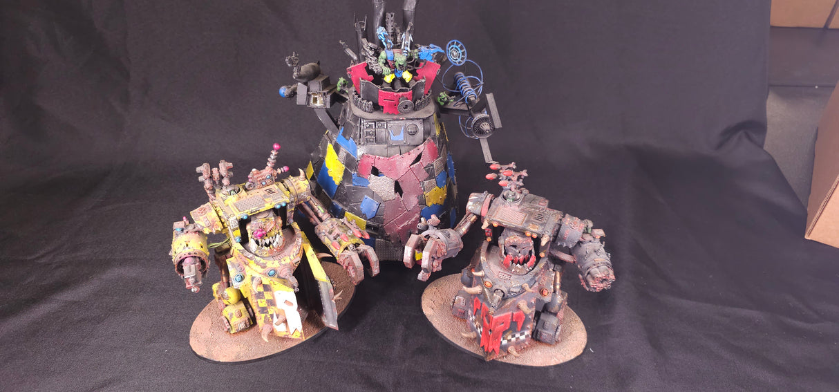 Warhammer 40,000 - Orks - Painted Stompa, Morkanaut, and Gorkanaut
