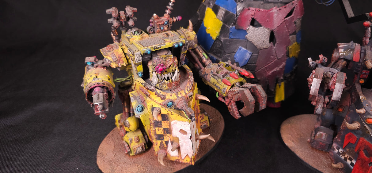 Warhammer 40,000 - Orks - Painted Stompa, Morkanaut, and Gorkanaut