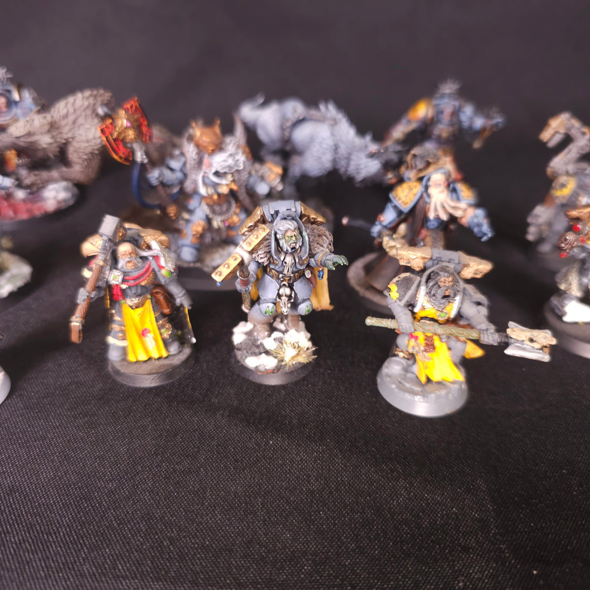 Warhammer 40,000 - Space Wolves - 13 Painted Characters with Converted Logan Grimnar