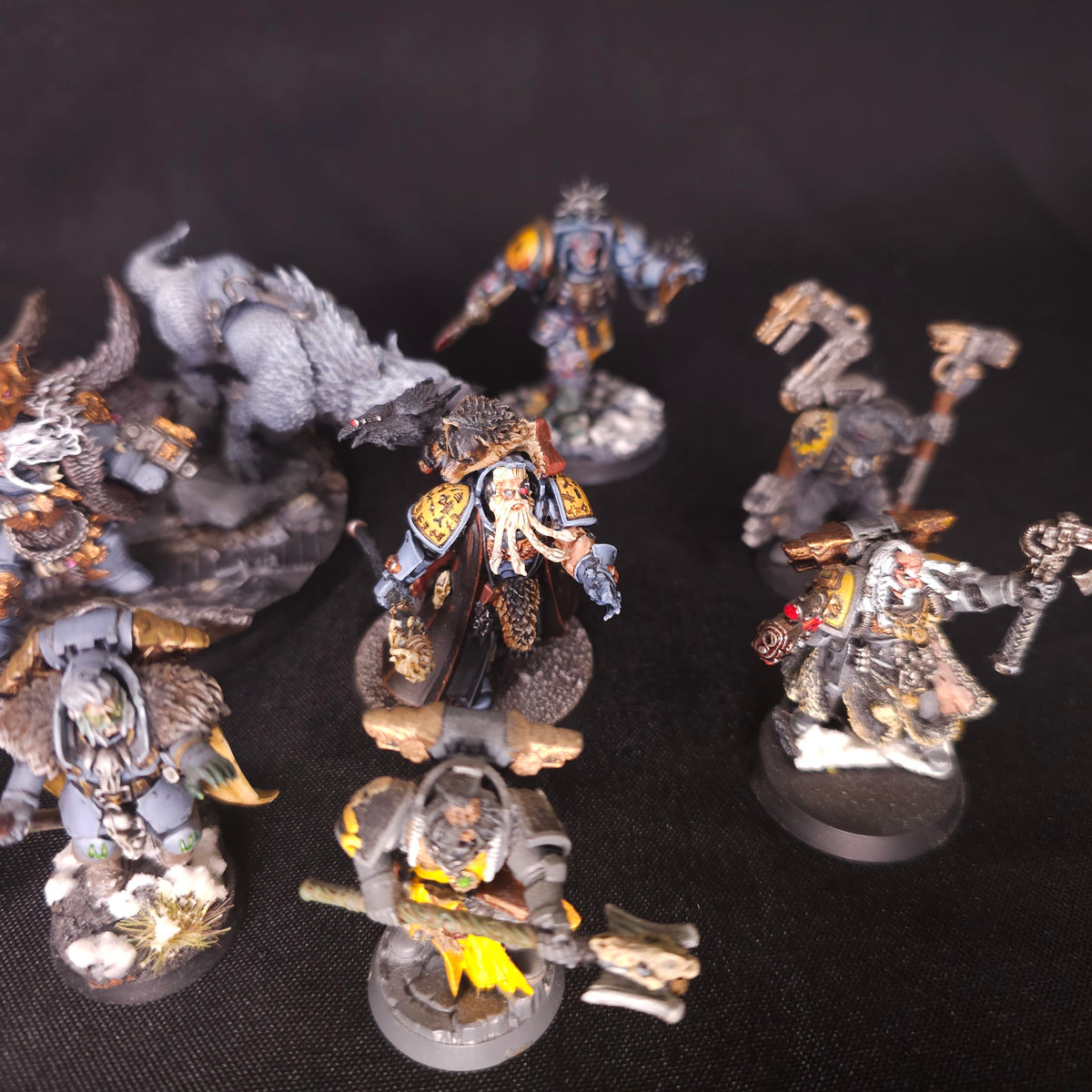 Warhammer 40,000 - Space Wolves - 13 Painted Characters with Converted Logan Grimnar
