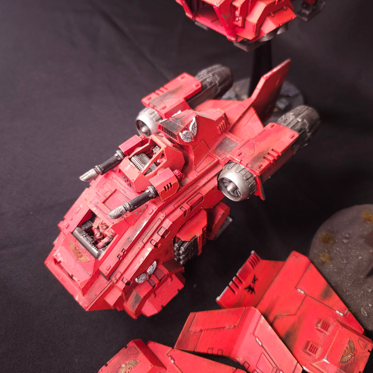 Warhammer 40,000 - Blood Angels - Painted Stormraven & Stormtalon Flyer Lot