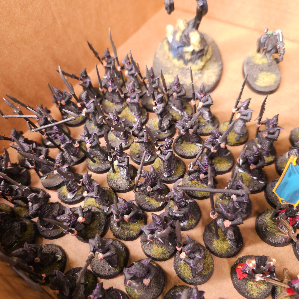 Warhammer Age of Sigmar / The Old World - Dark Elves - Painted Infantry & Black Dragon