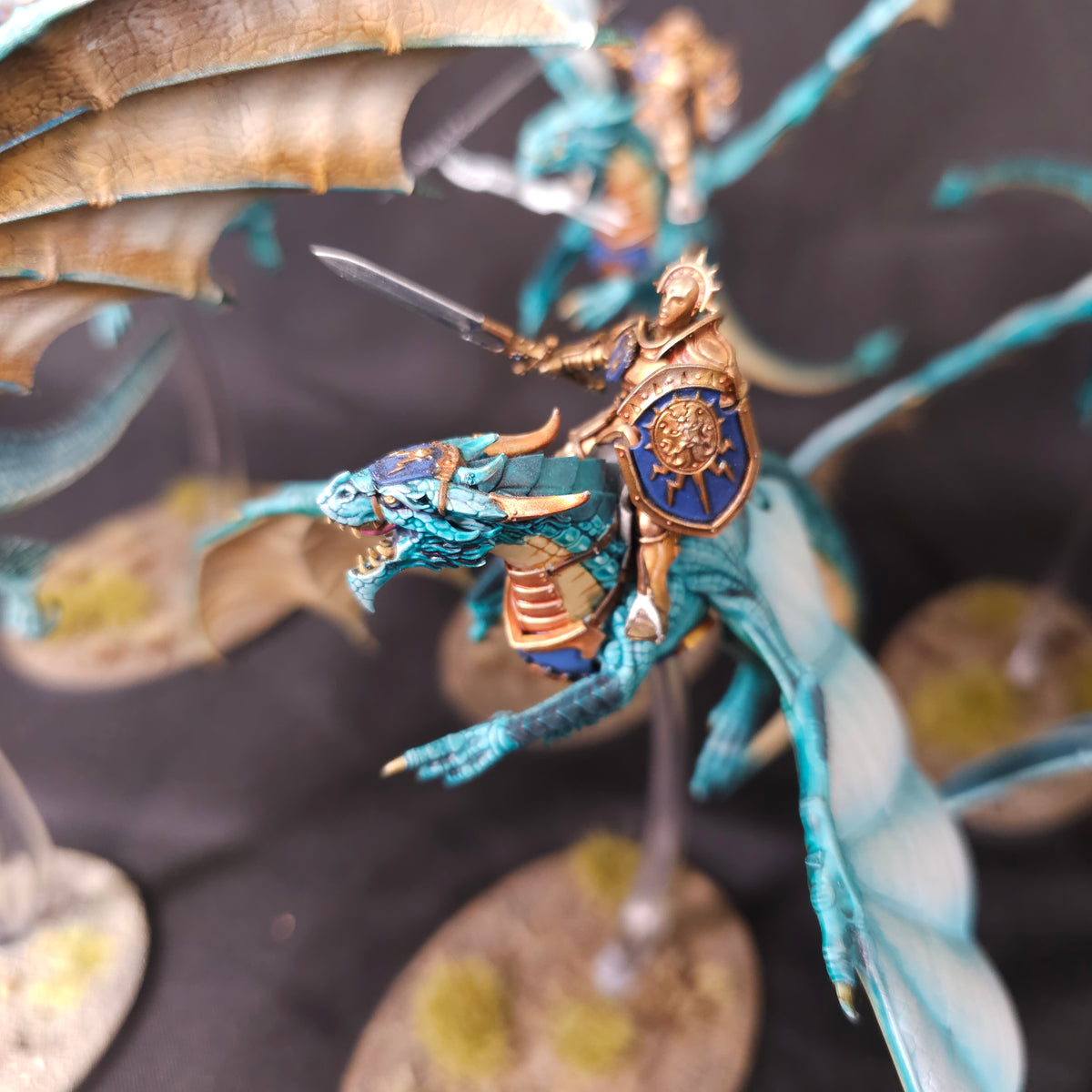 Age of Sigmar - Stormcast Eternals - Painted Stormdrake Guard and Knight-Draconis