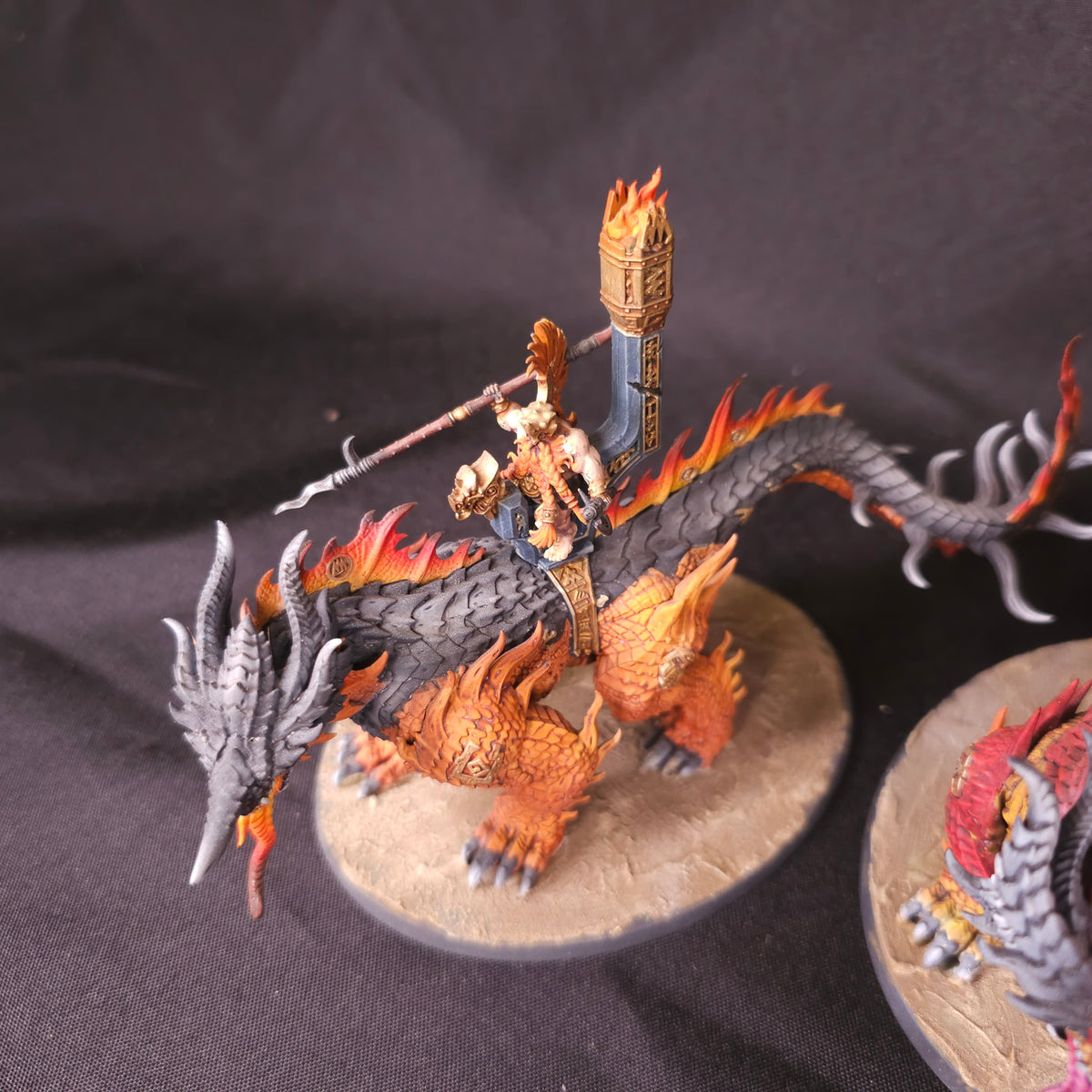 Age of Sigmar - Fyreslayers - Painted Magmadroth Trio