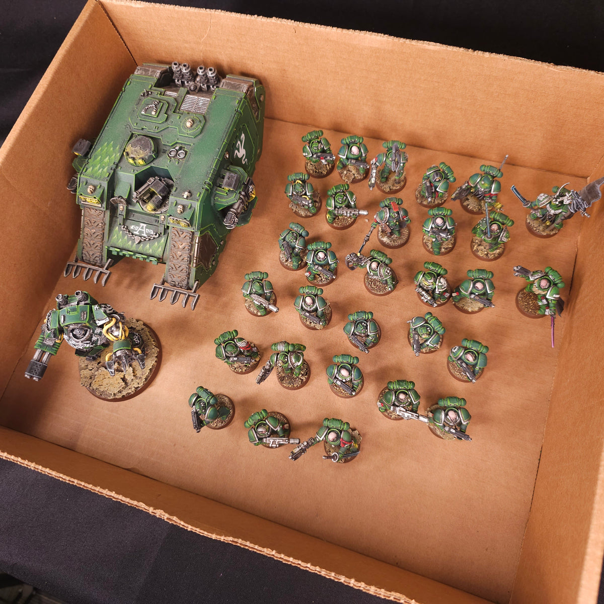 Painted Green Warband with Land Raider and Dreadnought - full lot