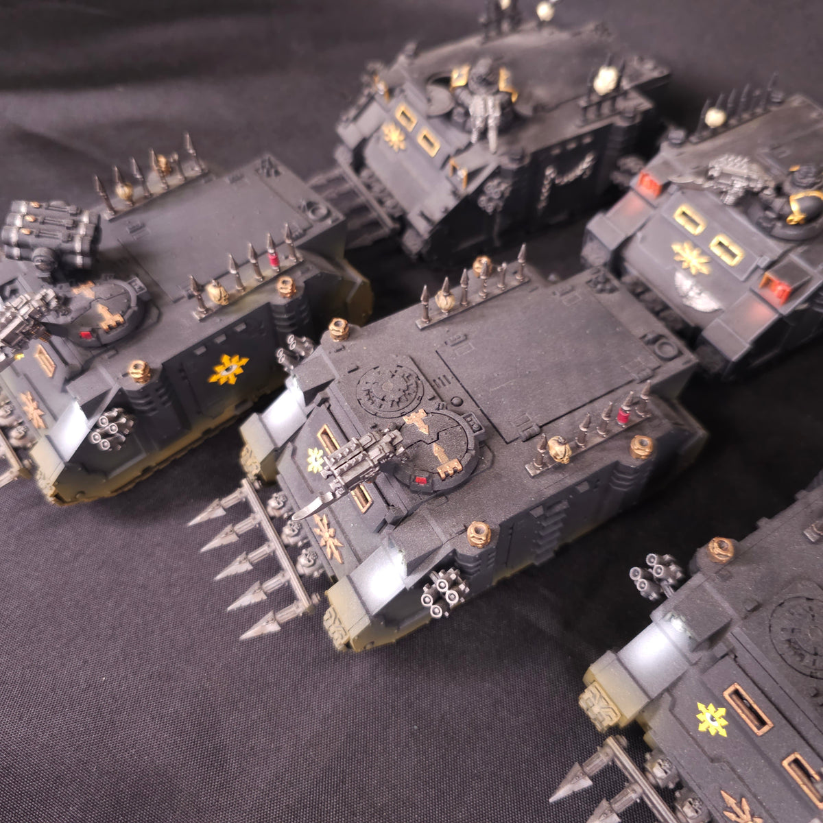 Painted Black-and-Gold Rhino Transport Group - detail view 3