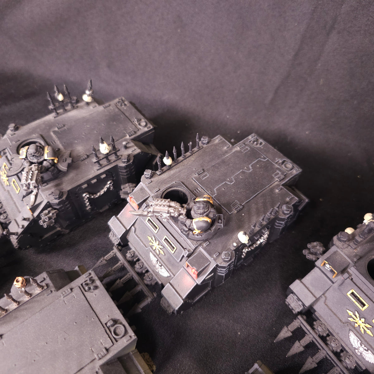 Painted Black-and-Gold Rhino Transport Group - detail view 6