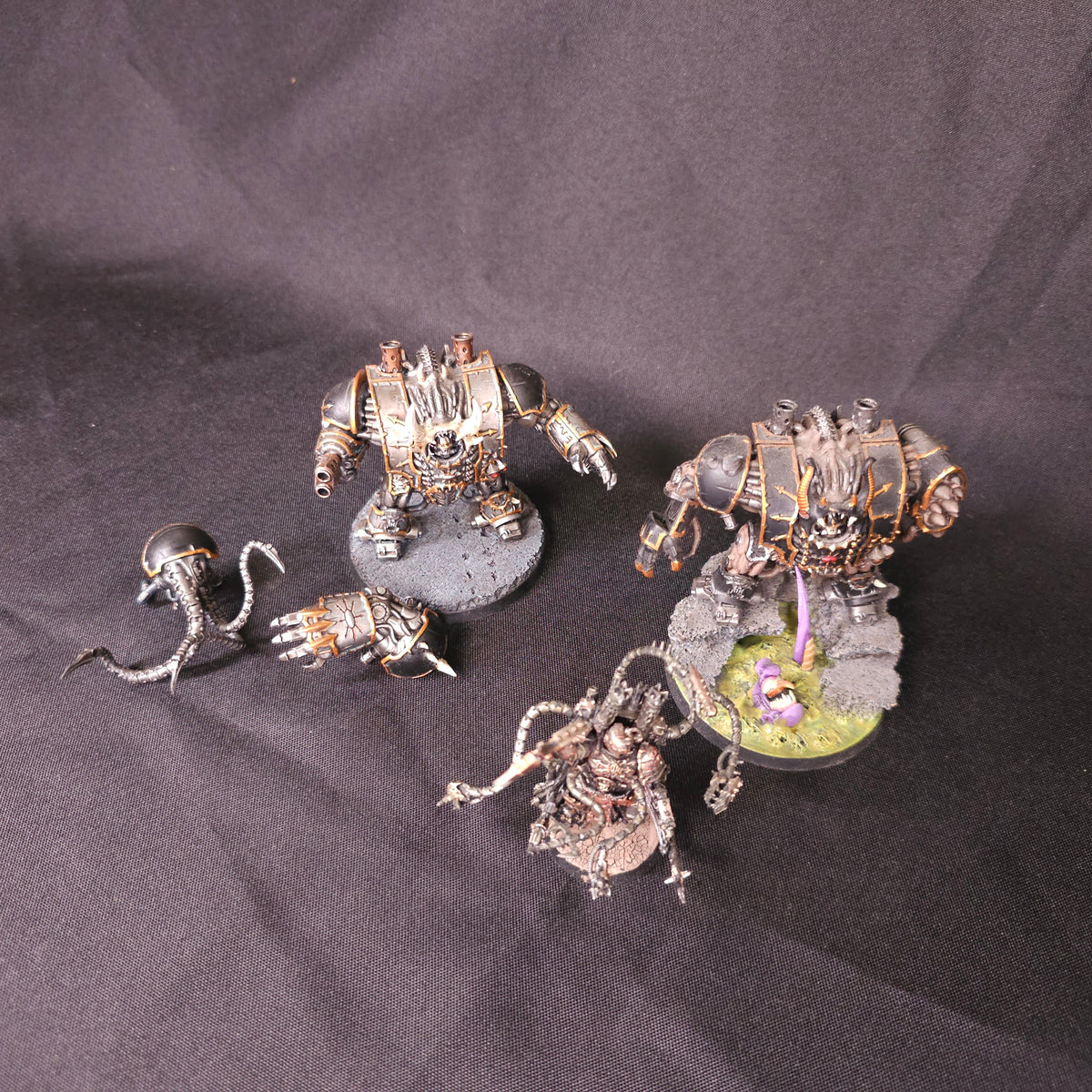 Black and Gold Helbrutes and Warpsmith — complete lot overview