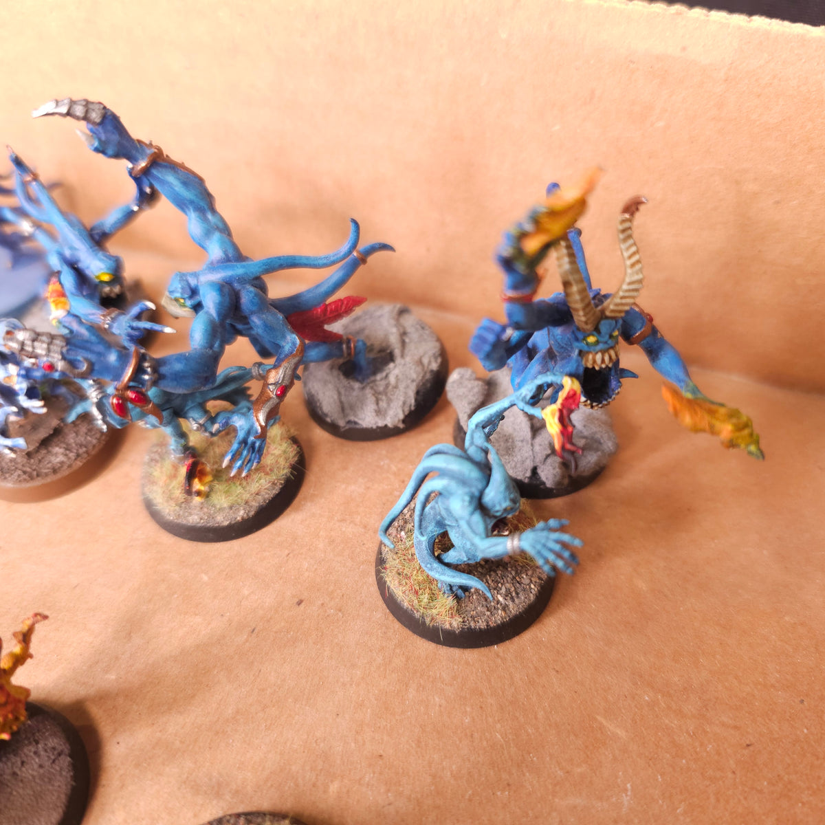 Painted Blue and Brimstone Horrors - Mixed Bases - detail 1