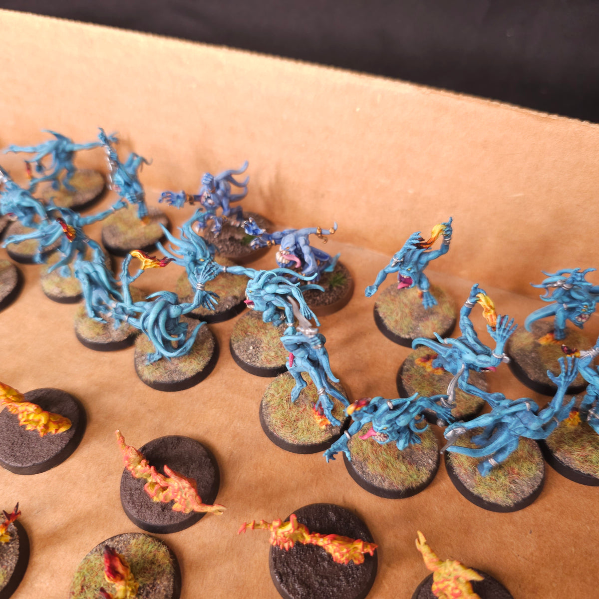 Painted Blue and Brimstone Horrors - Brown Bases - detail 1