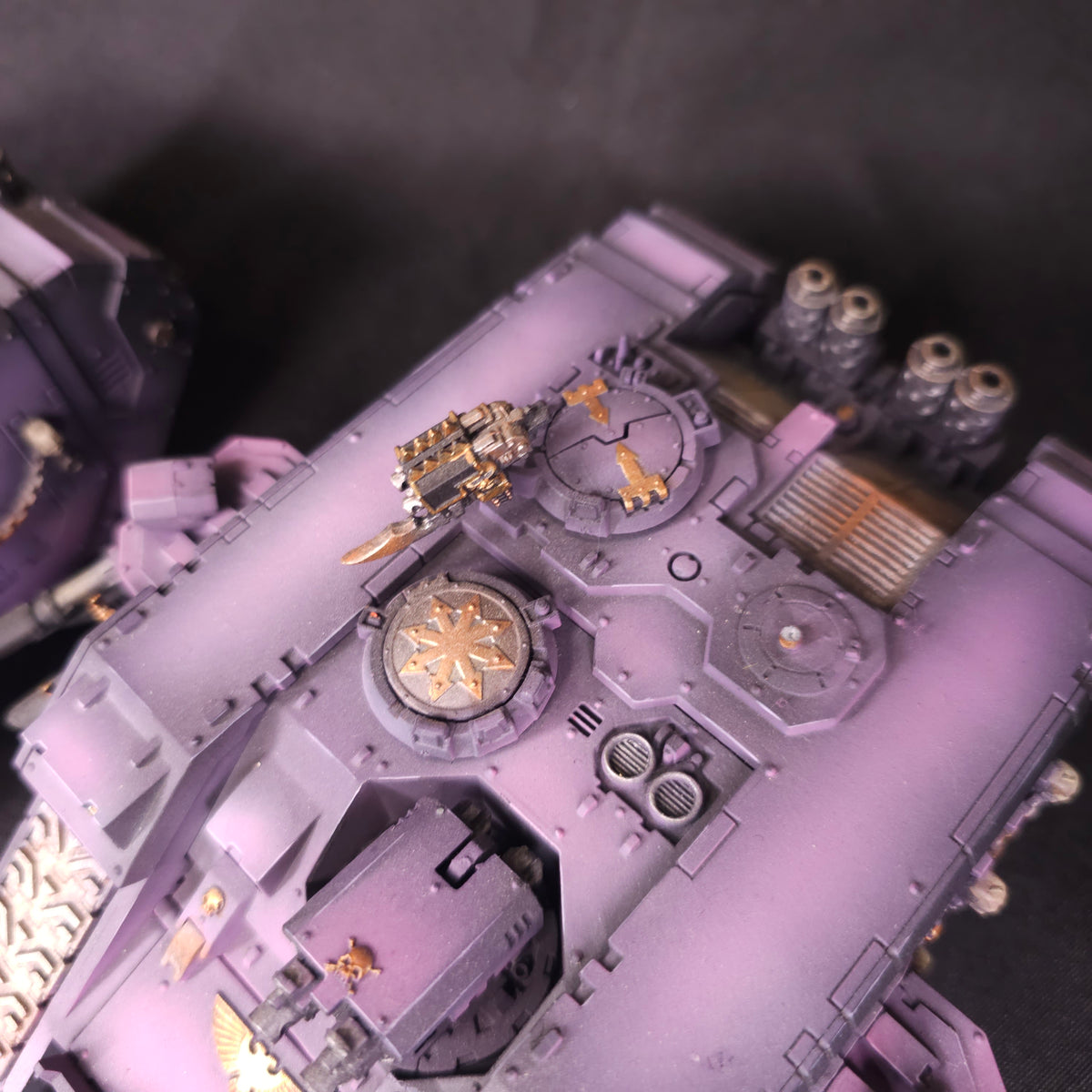Painted Purple Land Raider Pair - detail 2