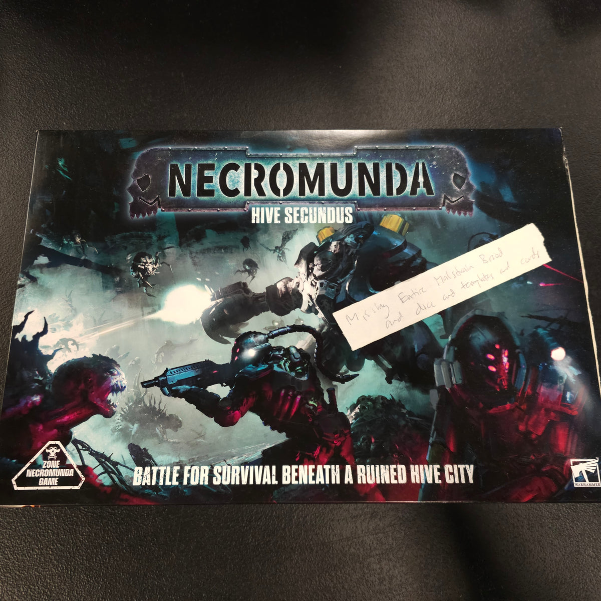 Necromunda - House Van Saar / Spyrers - Hive Secundus - Missing Malstrain Brood and Play Accessories - Opened Box - Incomplete