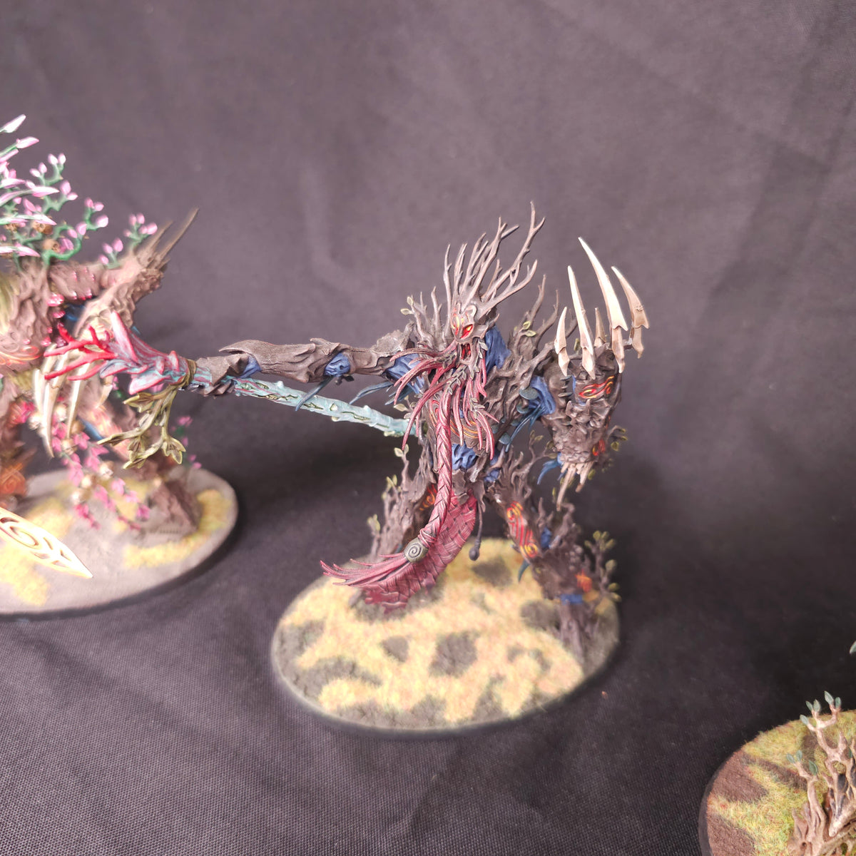 Sylvaneth - Treelord Trio - Pink and Green - alternate or detail view 3