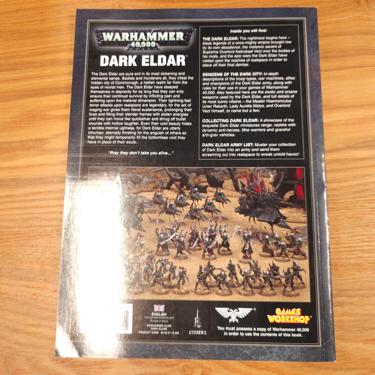 Warhammer 40,000 - Codex: Dark Eldar - 5th edition; 2010 — photo 2 of 2