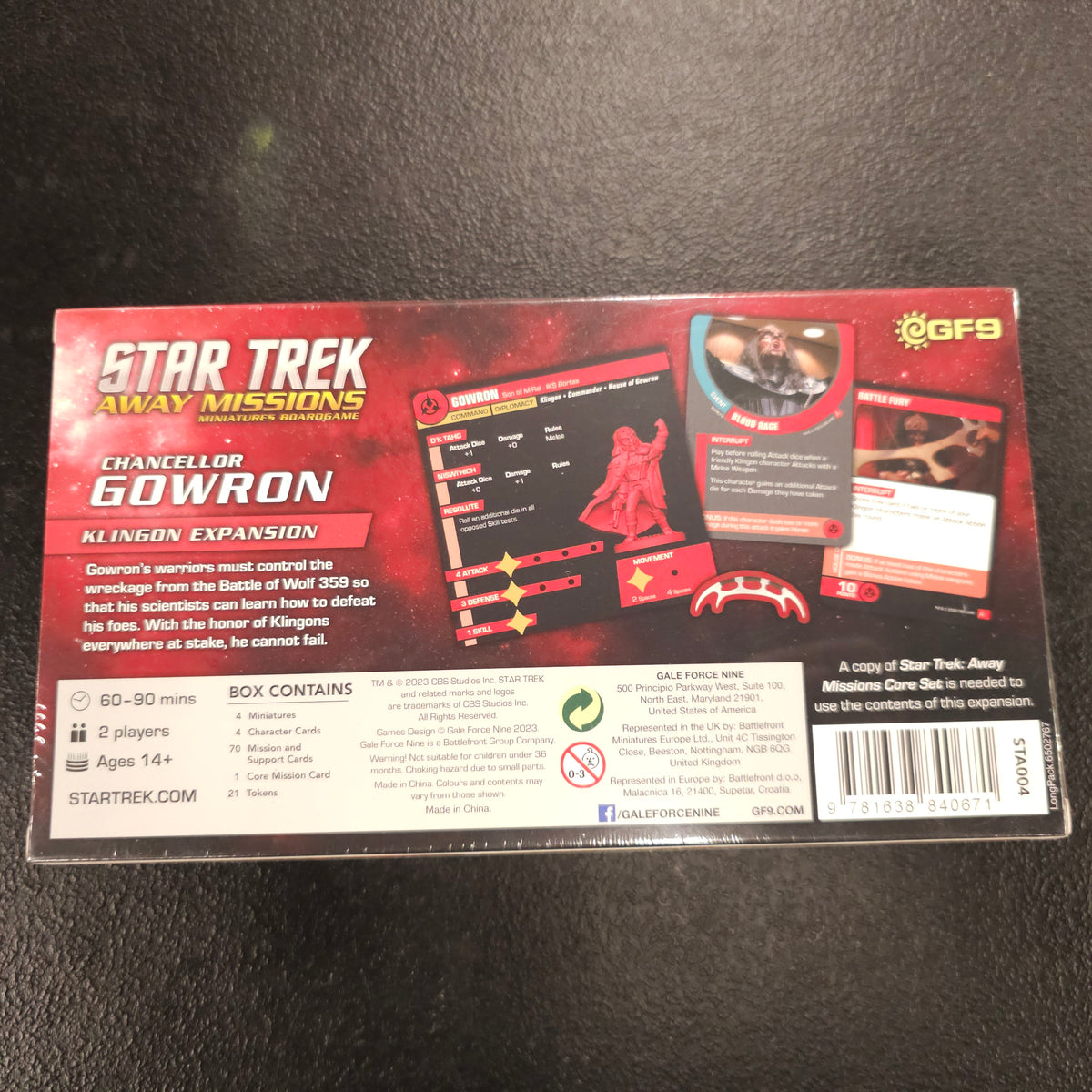 Chancellor Gowron Klingon Expansion - back packaging