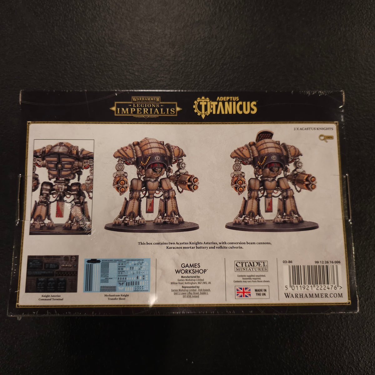 Acastus Knights Asterius - back packaging