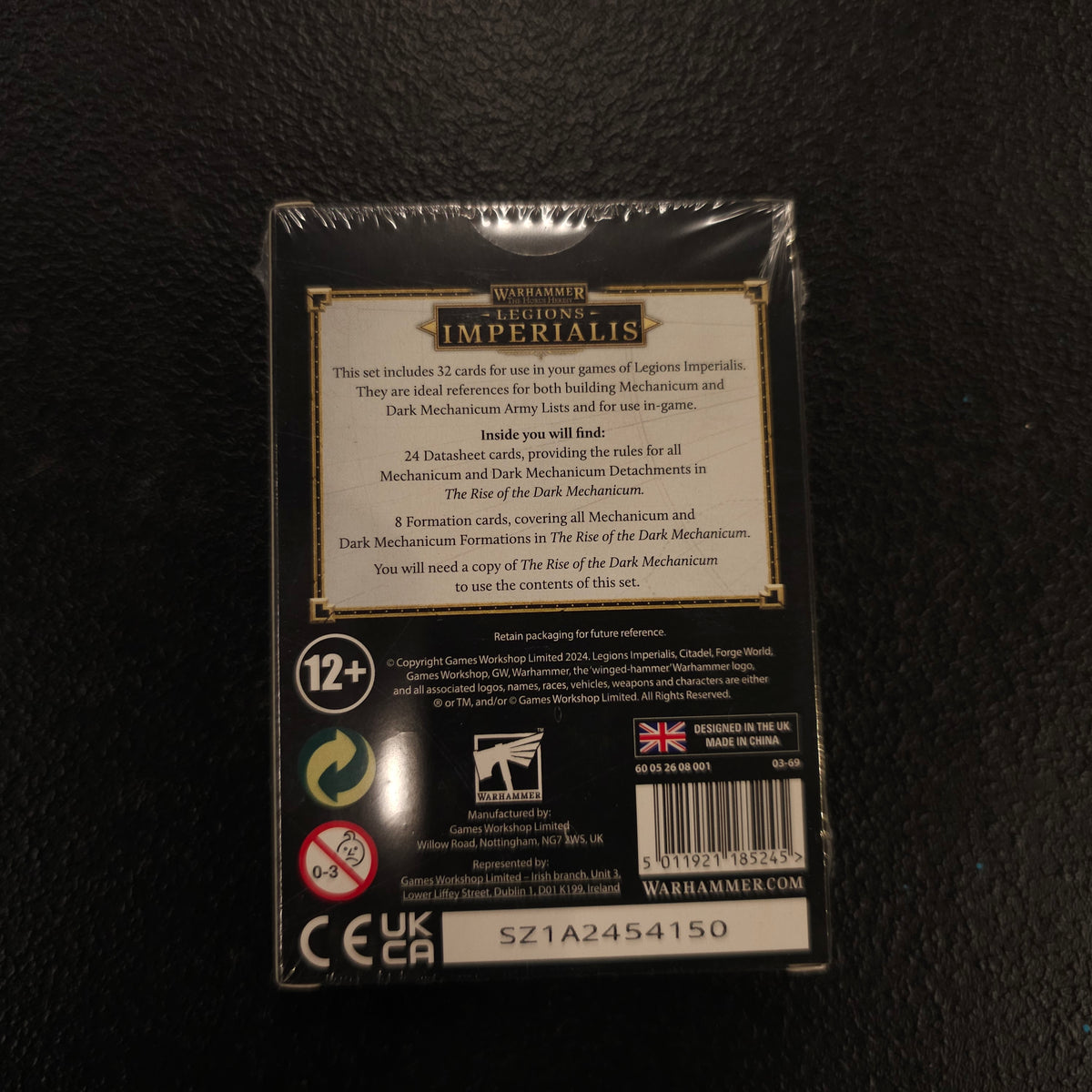 Mechanicum Army Cards - back packaging