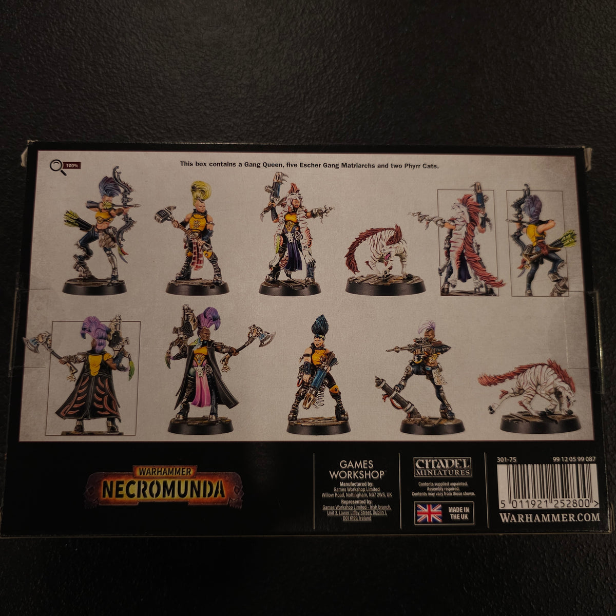 Escher Gang Matriarchs & Phyrr Cats - back packaging