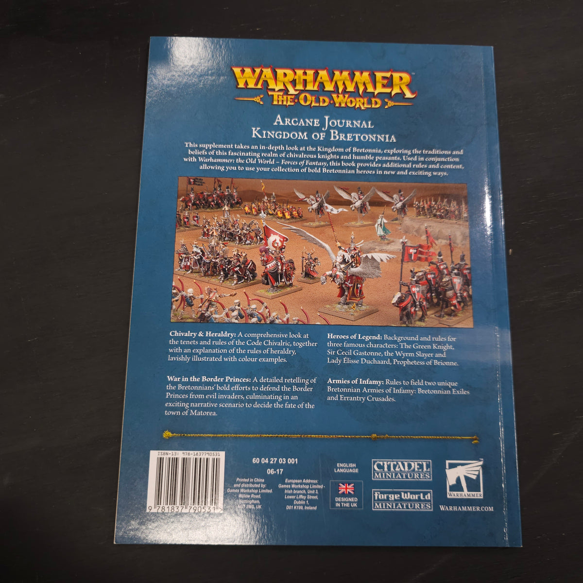 Warhammer: The Old World - Arcane Journal: Kingdom of Bretonnia - 1st edition; 2024 - back cover
