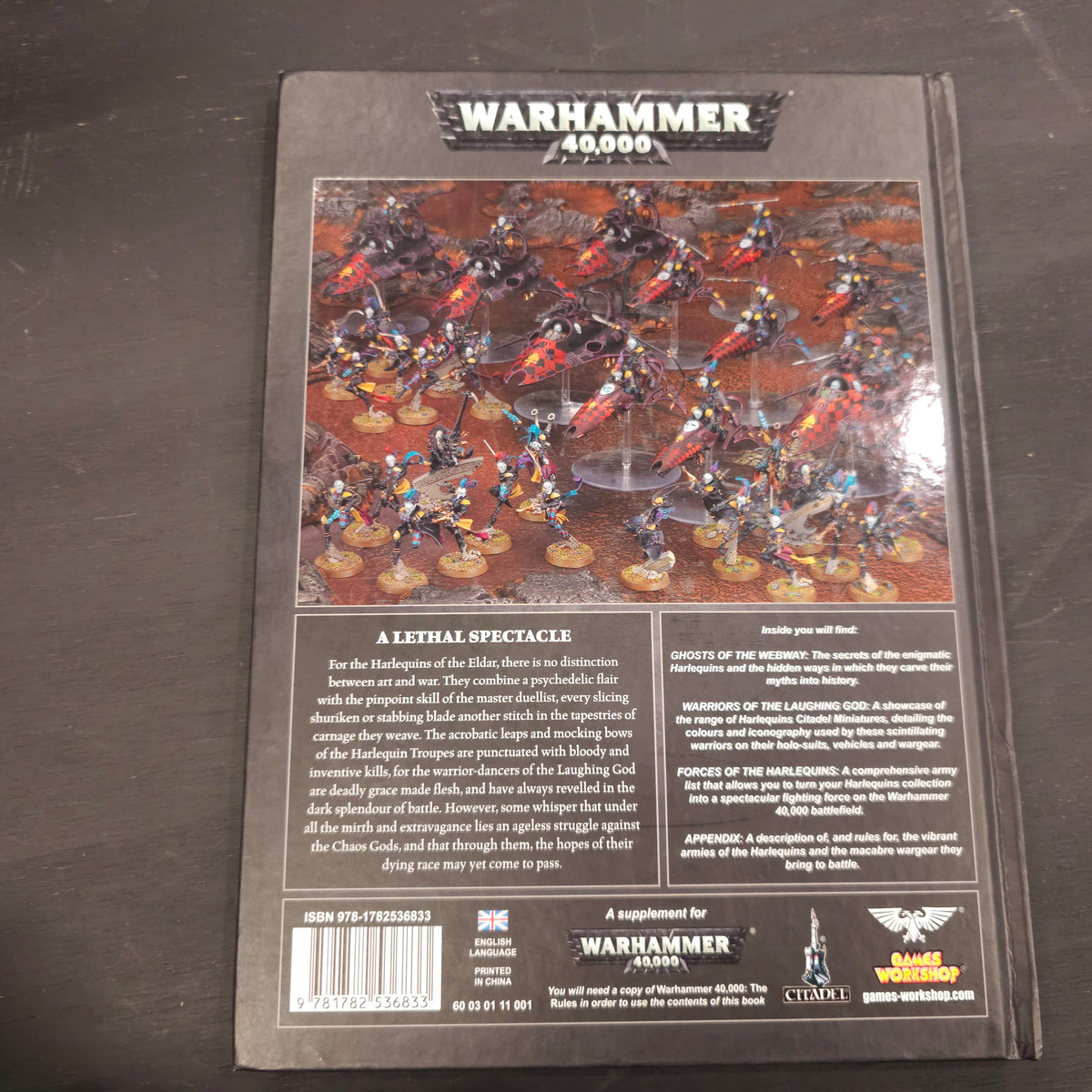 Warhammer 40,000 - Codex: Harlequins - 7th edition; 2015 - back cover
