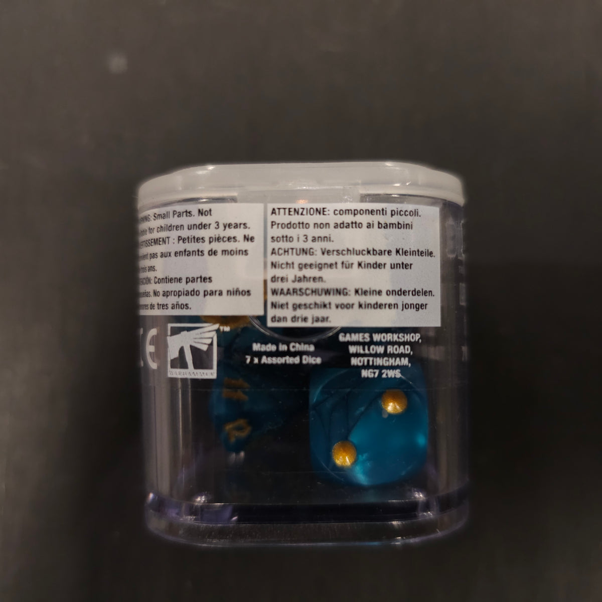 Lizardmen Team Dice Set - Turquoise and Gold (2019) - back cover, label or inside detail