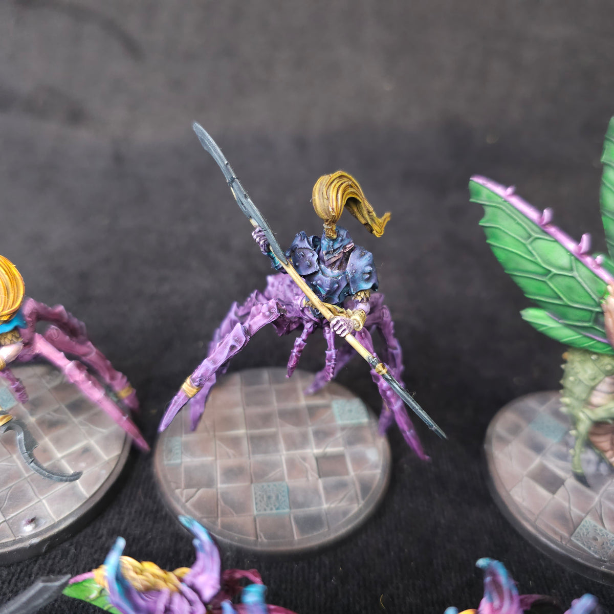 Bloodfields - Everdark Elves and Spider Riders - Painted D&D Lot - detail and alternate view 2