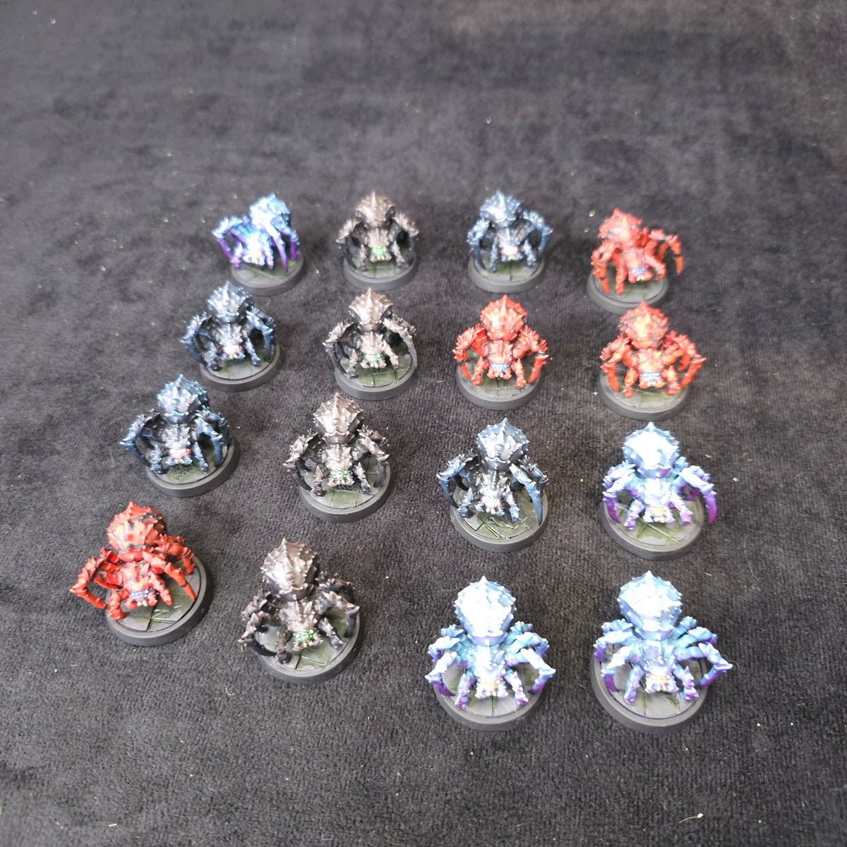 Bloodfields - Everdark Spiderlings - Painted D&D Spider Swarm - full lot overview