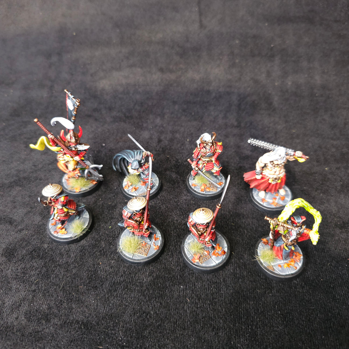 Bloodfields - Dragon Empire Warriors - Painted D&D Samurai - full lot overview