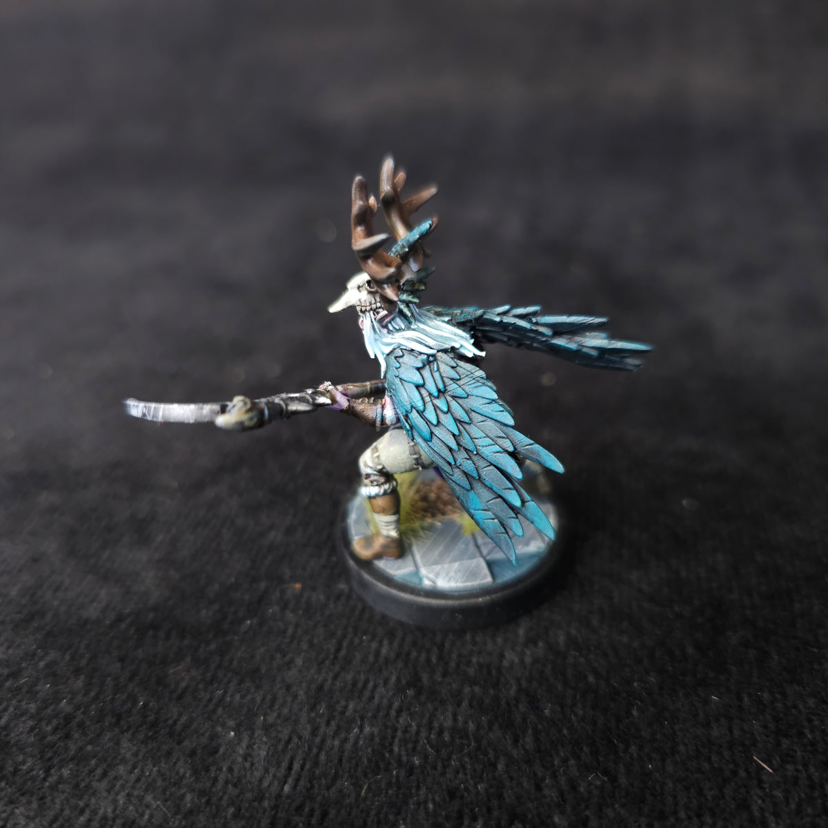 Bloodfields - Antlered Shaman with Scythe - Painted D&D Druid - detail and alternate view 2
