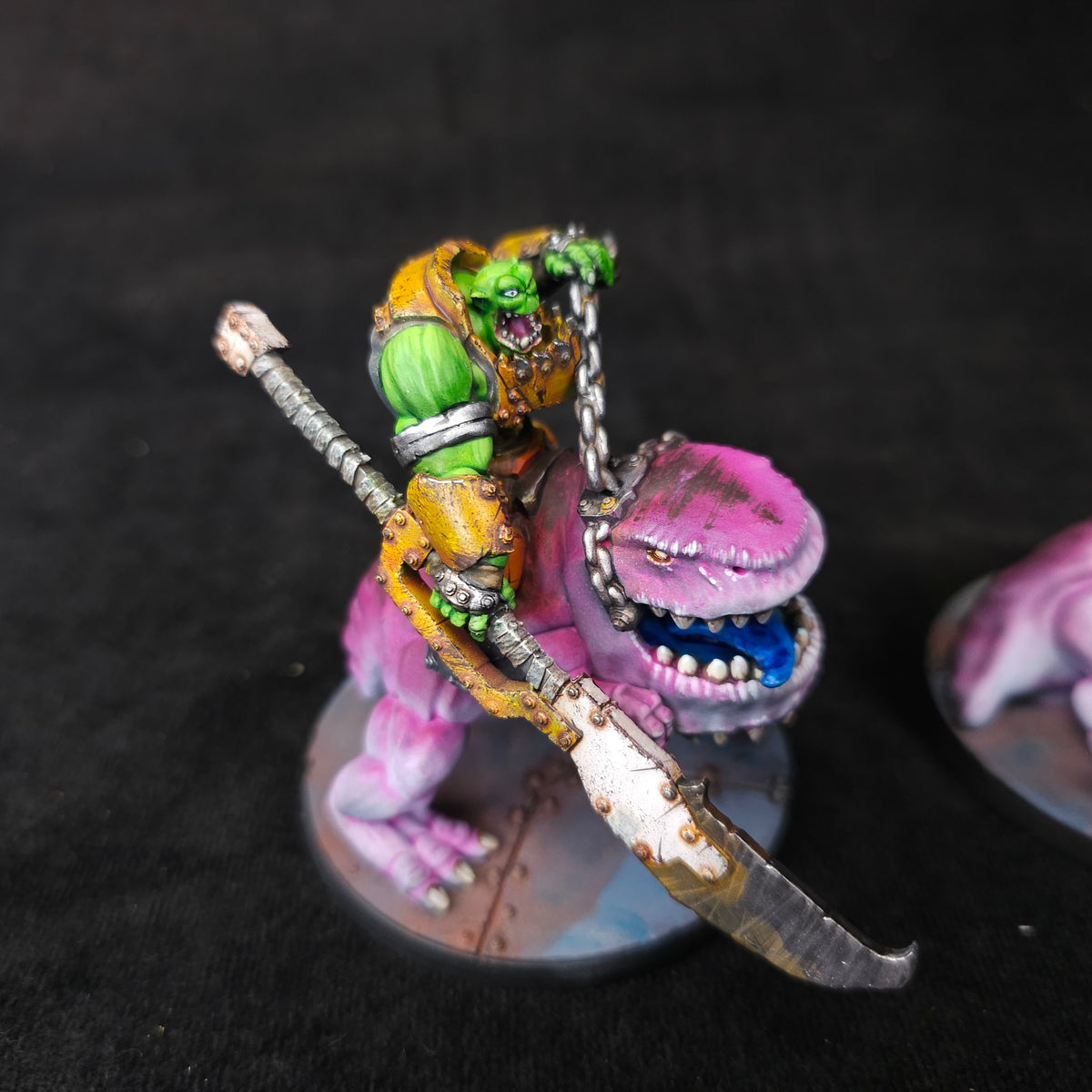 Deffwatch - Orc on Giant Fanged Beast - MWG Campaign - detail and alternate view 1