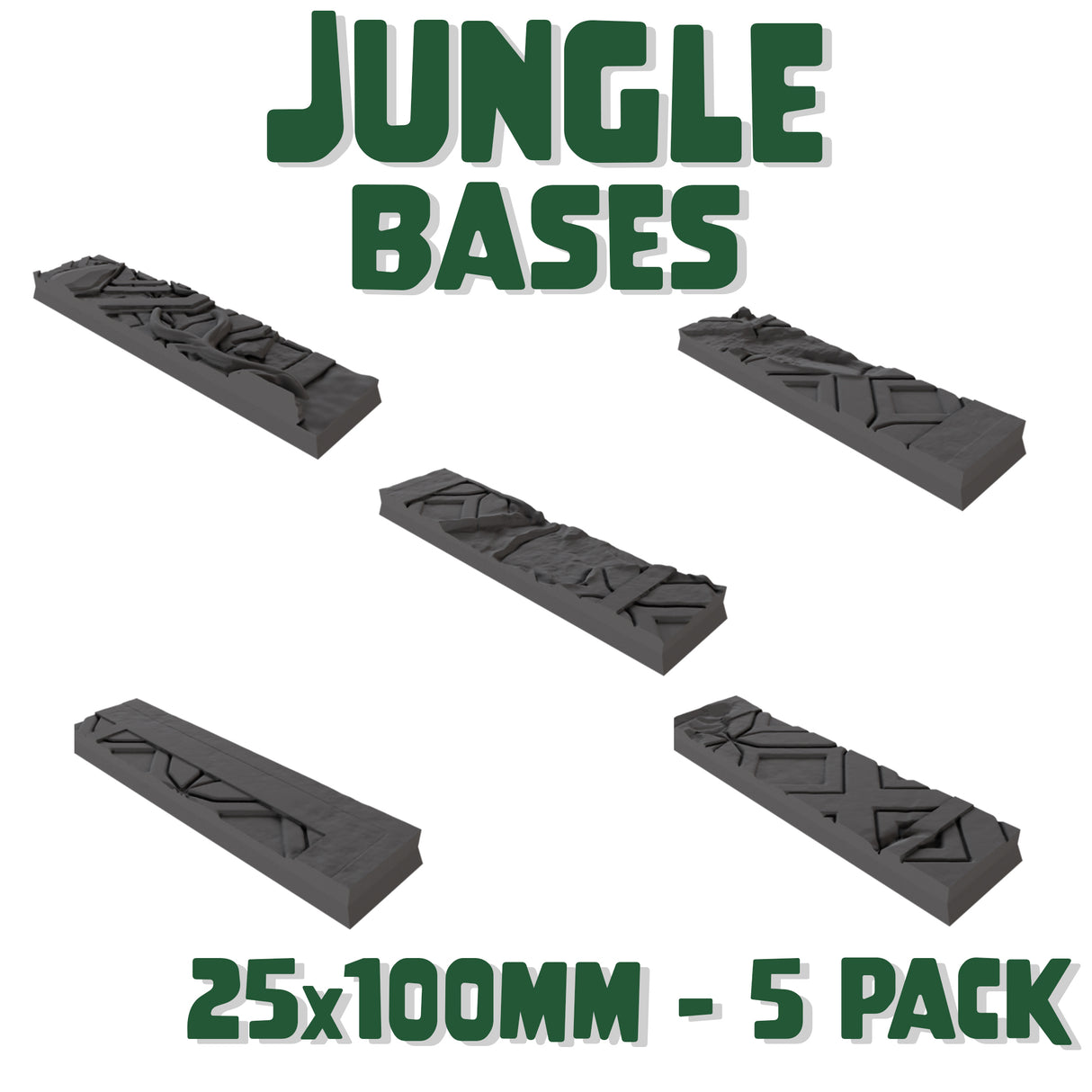 25x100mm Jungle Square Bases (Set of 5)