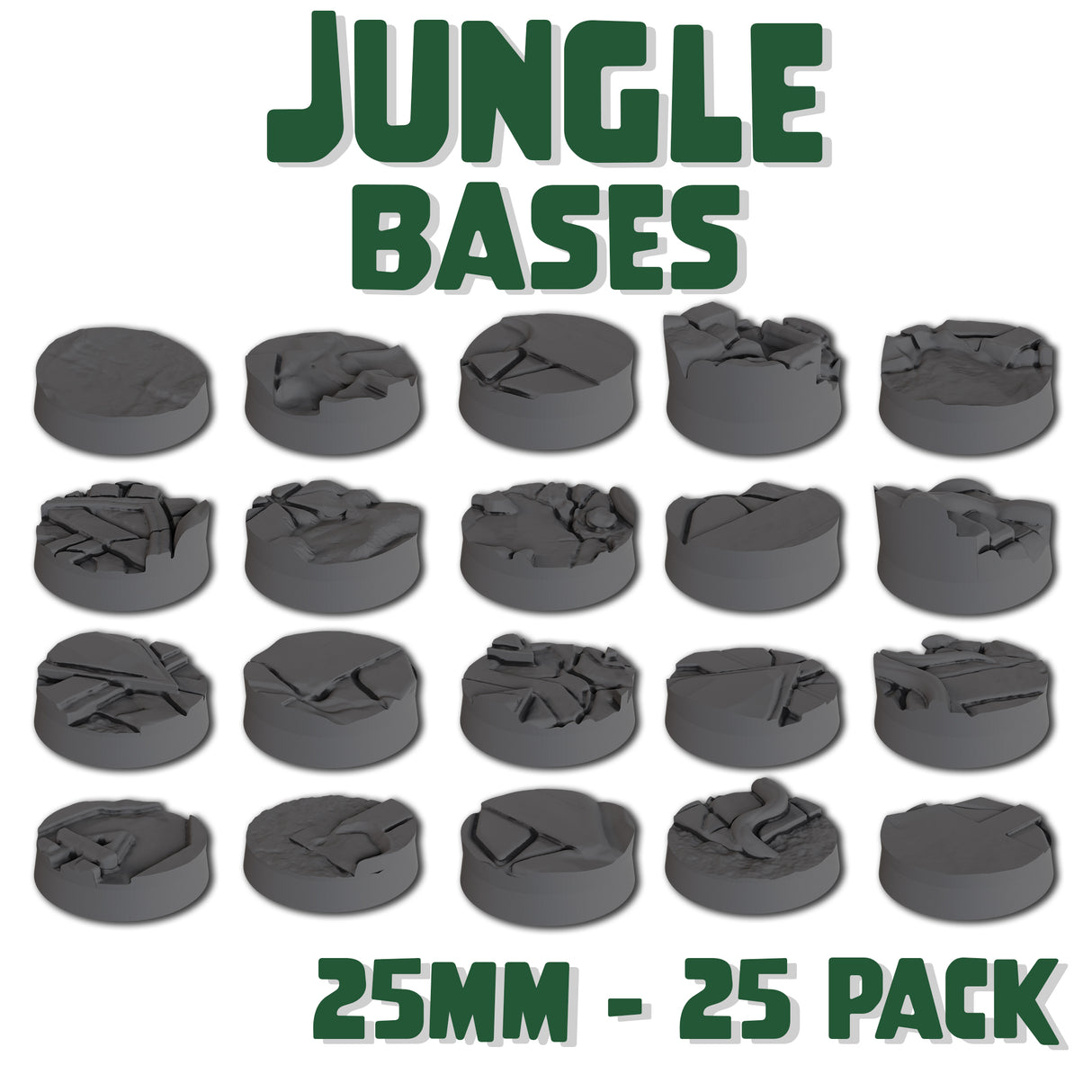 25mm Jungle Round Bases (Set of 25)