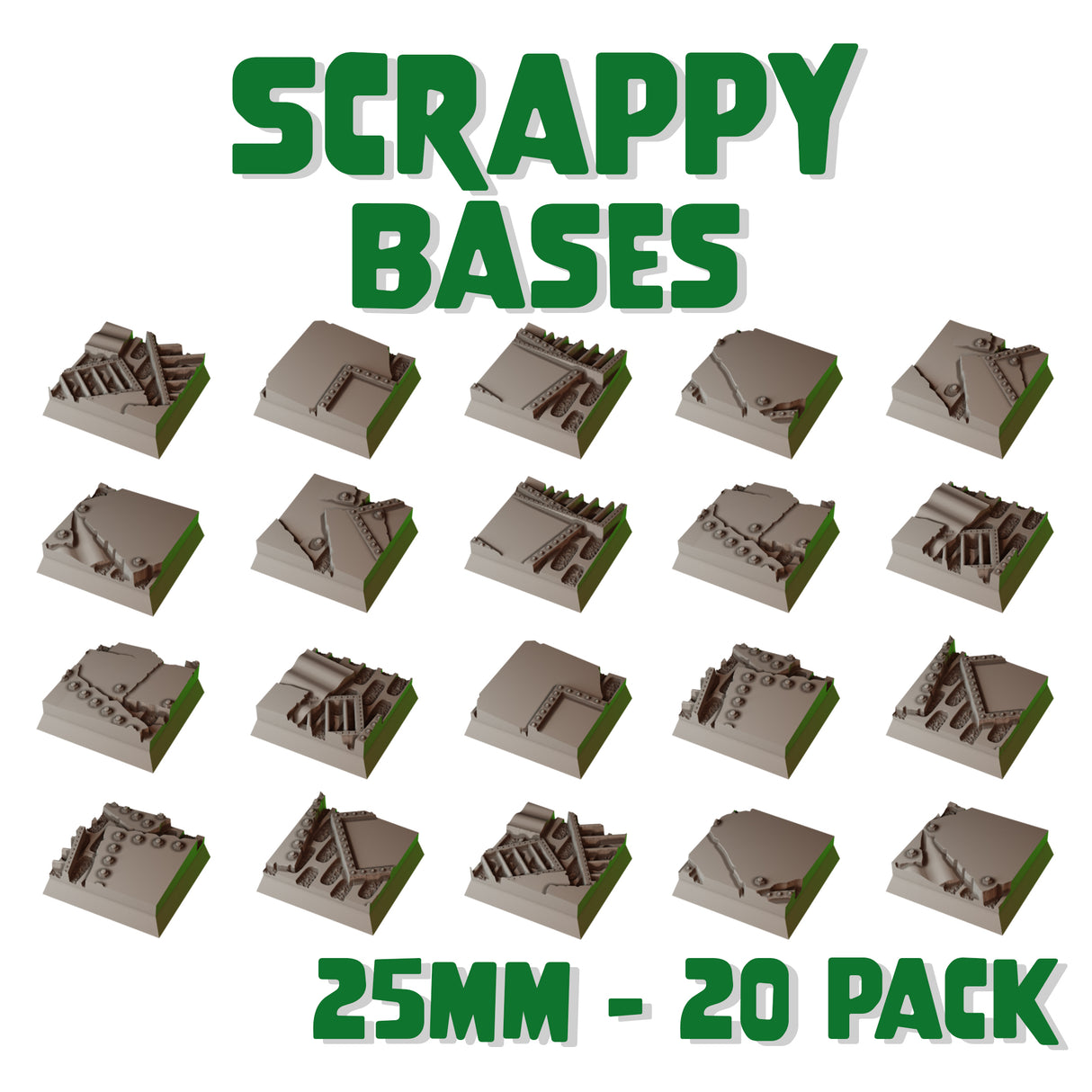 25mm Scrappy Square Bases (Set of 20)