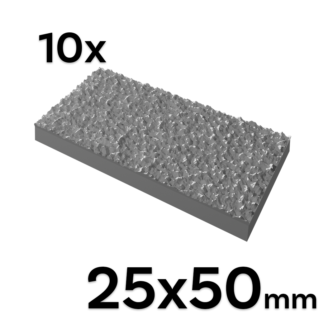 25 x 50mm Desert Square Bases (Set of 10)