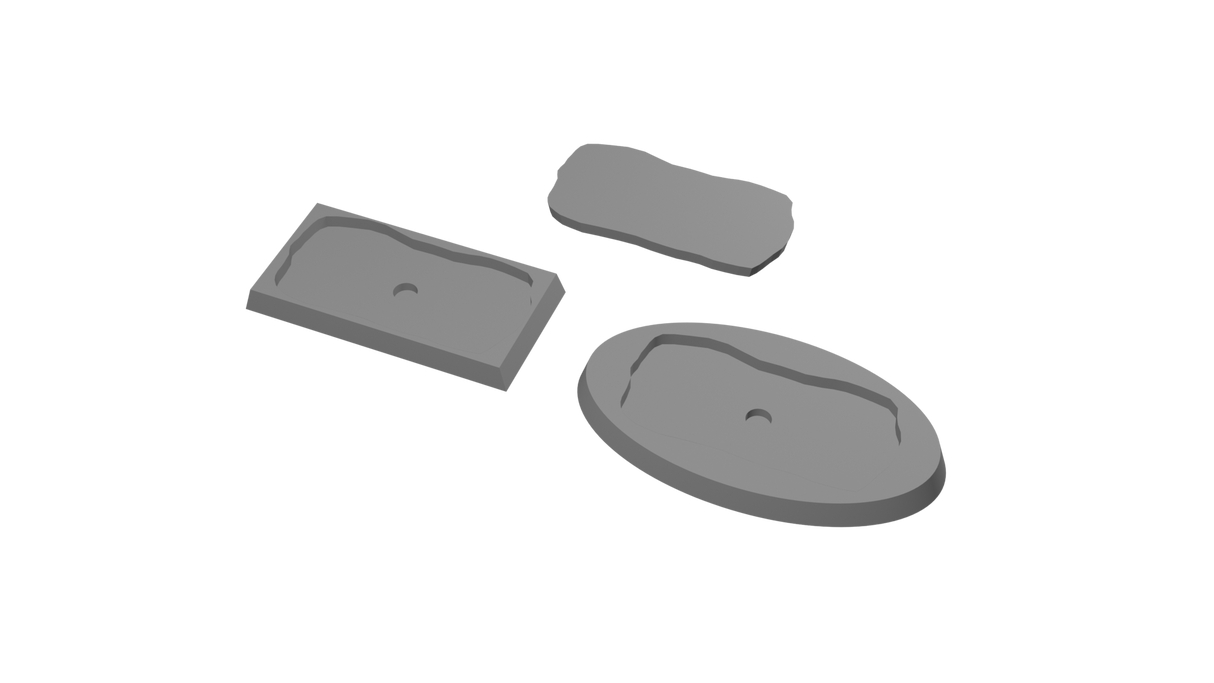 30x60mm Cavalry to 75x42mm Oval Untextured - Rank and Flank Base Adapters