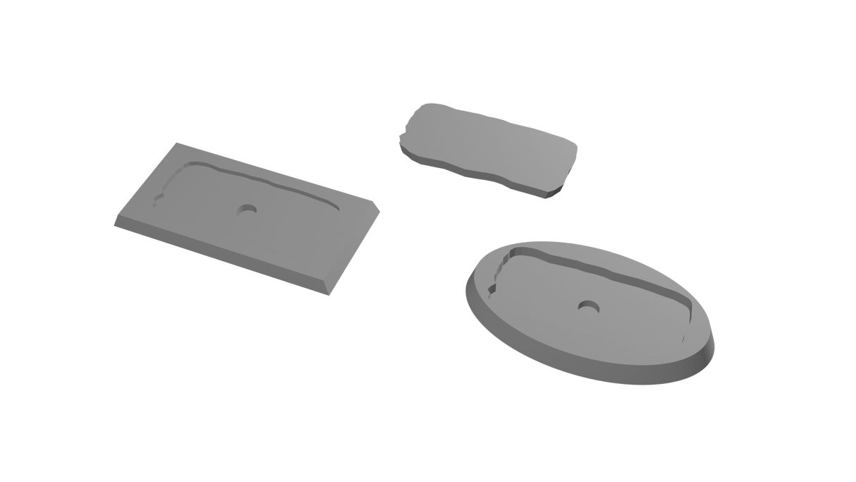 30x60mm Rectangle to 60x35mm Oval Untextured - Rank and Flank Base Adapters