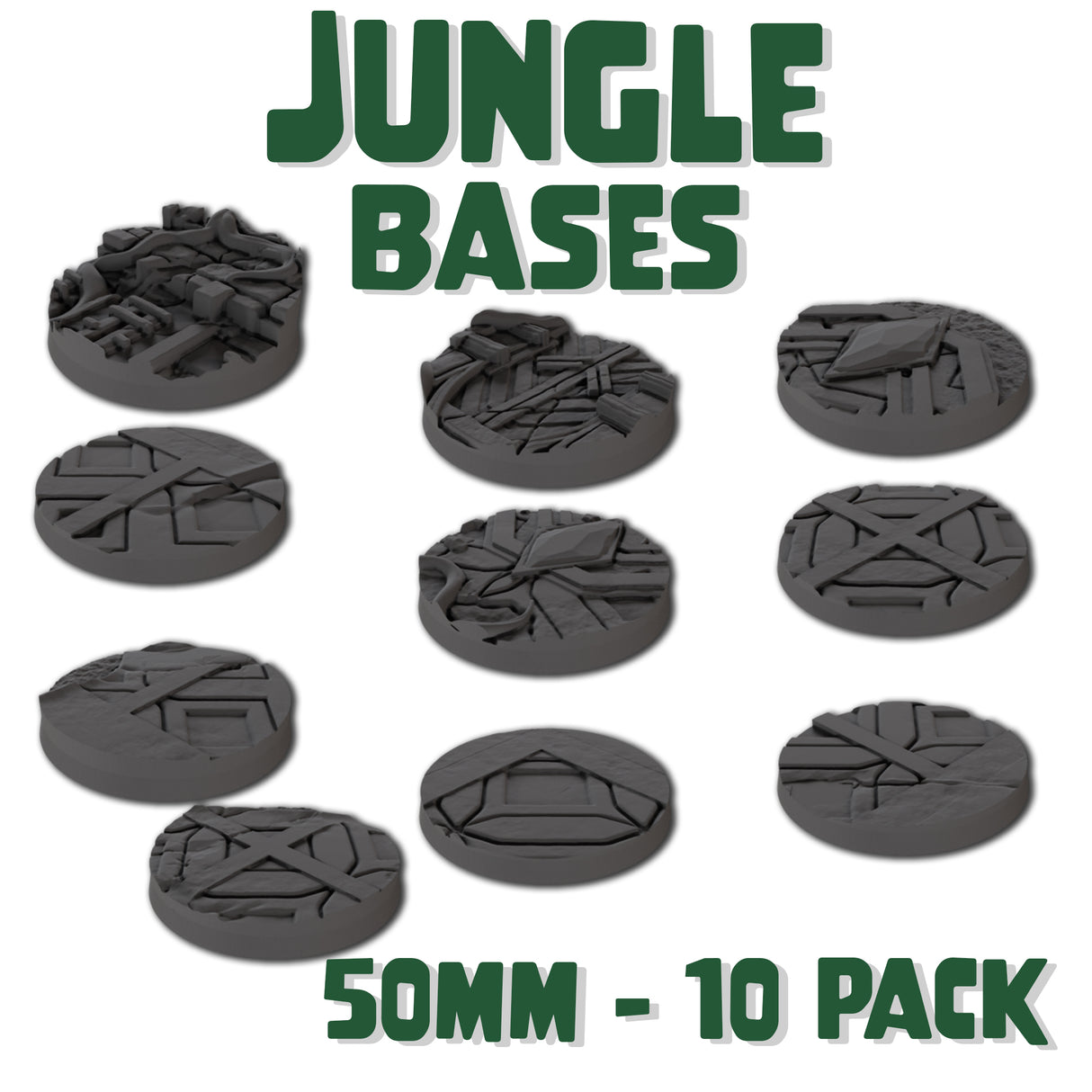 50mm Jungle Round Bases (Set of 10)