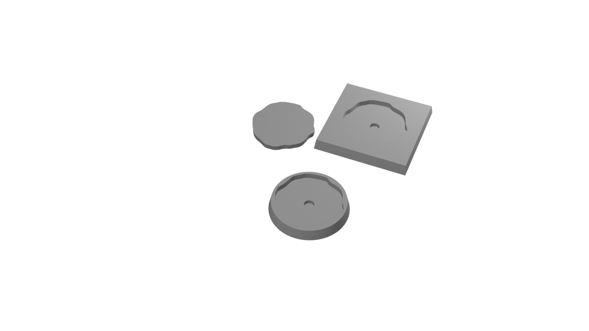 50mm Square to 40mm Round Untextured - Rank and Flank Base Adapters