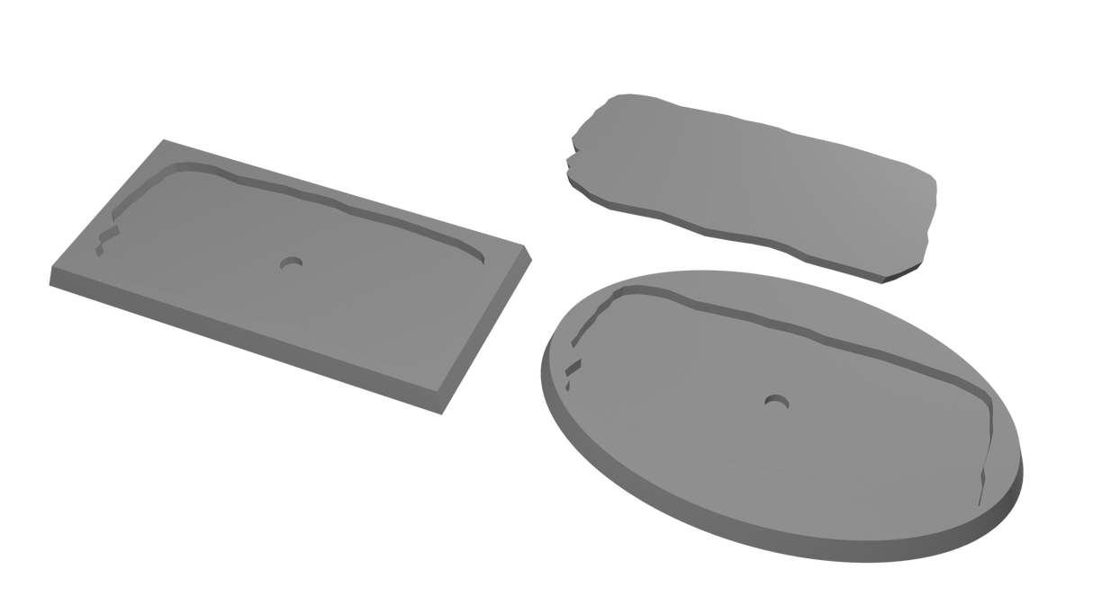 50x100mm Rectangle to 105x70mm Oval Untextured - Rank and Flank Base Adapters