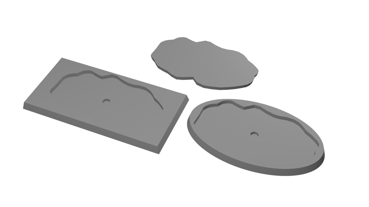 50x100mm Cavalry to 90x52mm Oval Untextured - Rank and Flank Base Adapters