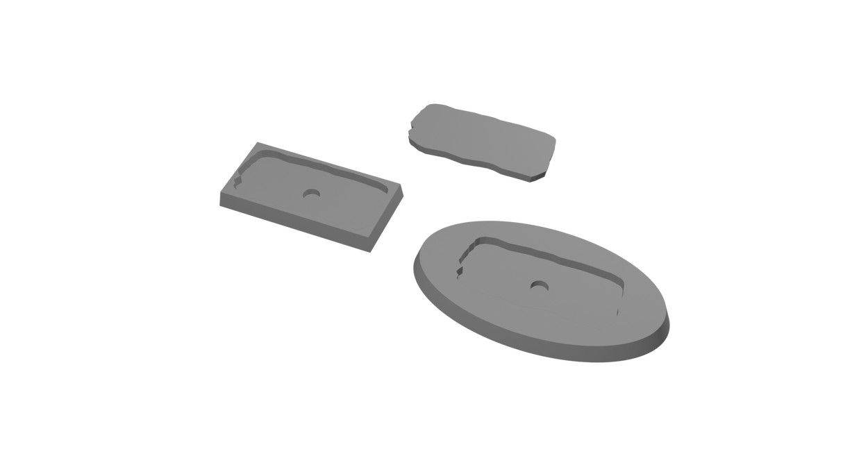 25x50mm Cavalry to 75x42mm Oval Untextured - Rank and Flank Base Adapters