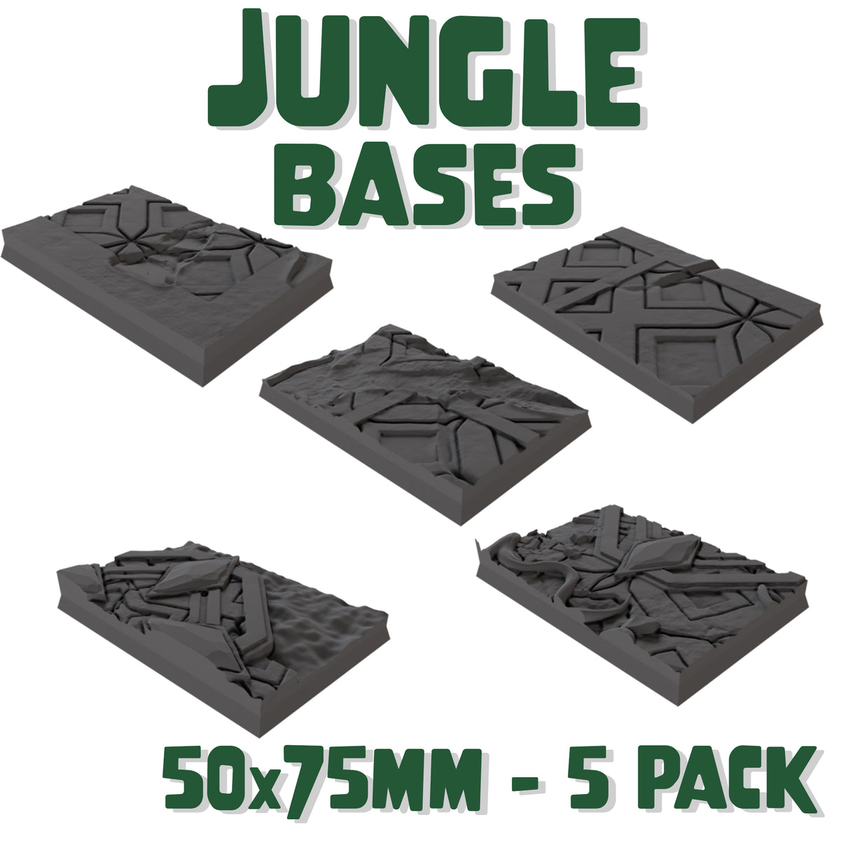 50x75mm Jungle Square Bases (Set of 5)