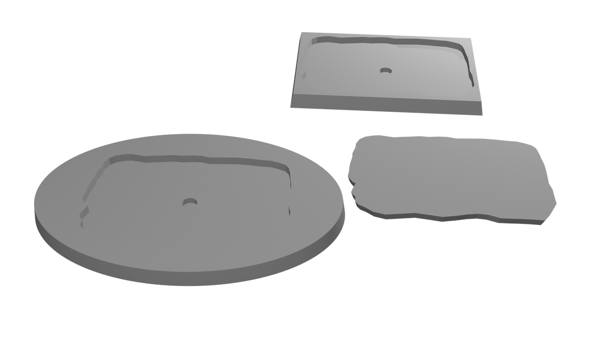 50x75mm Rectangle to 105x70mm Oval Untextured - Rank and Flank Base Adapters