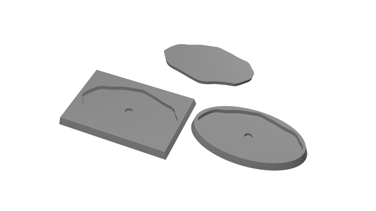 50x75mm Cavalry to 75x42mm Oval Untextured - Rank and Flank Base Adapters