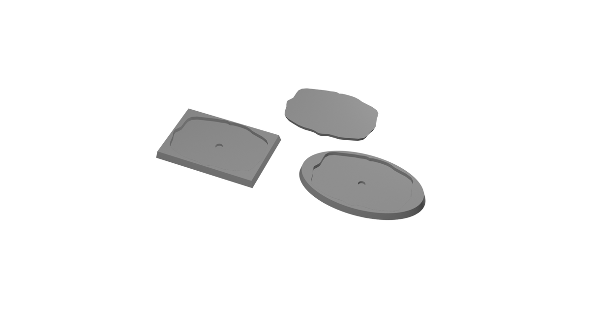 50x75mm Cavalry to 90x52mm Oval Untextured - Rank and Flank Base Adapters