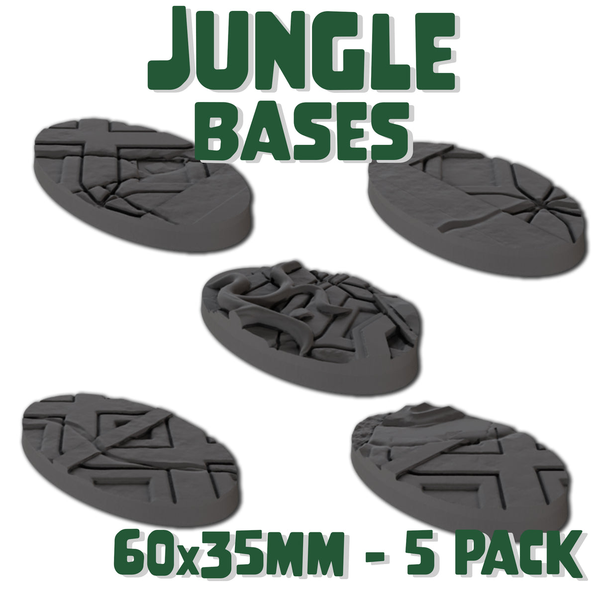 60x35mm Jungle Round Bases (Set of 5)