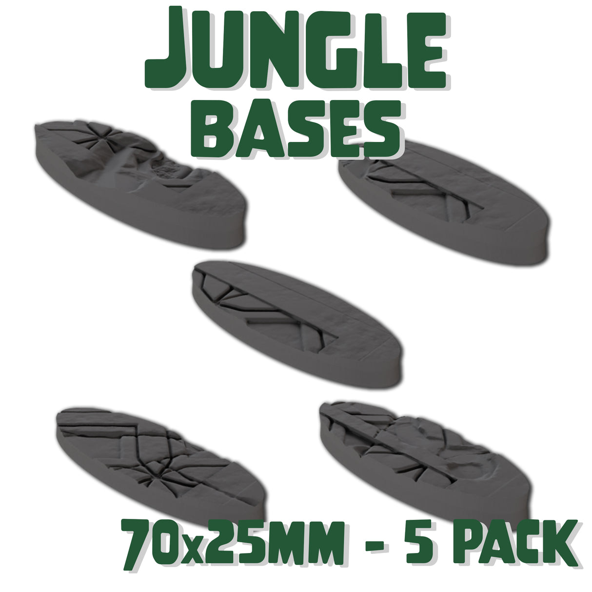 70x25mm Jungle Round Bases (Set of 5)