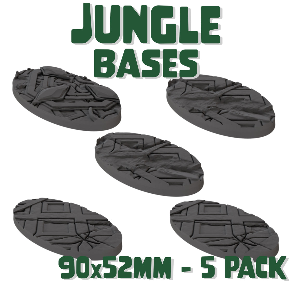 90x52mm Jungle Round Bases (Set of 5)
