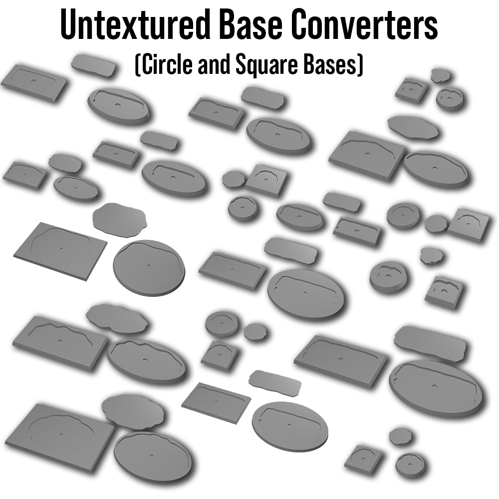 Rank and Flank Untextured Base Adapters (58 STLs)
