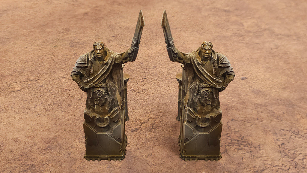 The Ruins of Perdition - Pair of Sword Raising Statues (1 mirrored)